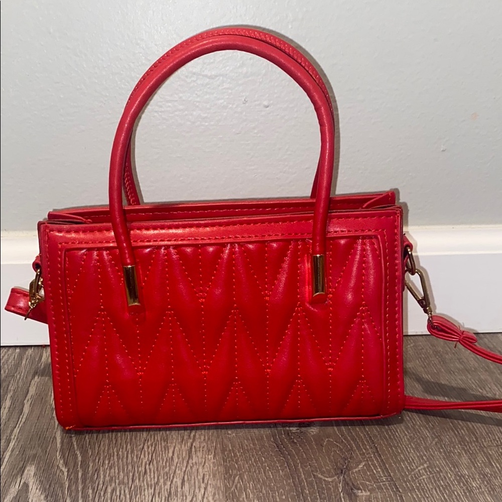 Vibrant Red Quilted Crossbody Bag